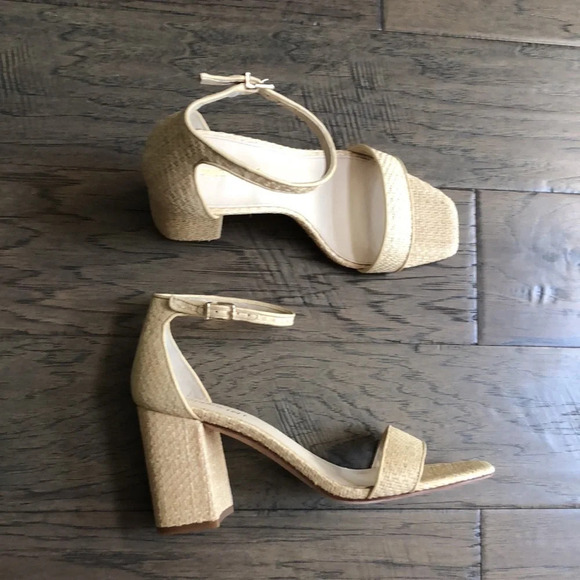 J. McLauglin Madison raffia tan ankle strap sandals Sz 9.5 EUC - Picture 6 of 14